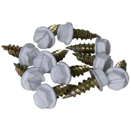 White hex-head zip screws for downspout installation, 1/4 in. x 1/2 in. gutter zip screws (box of 1000)