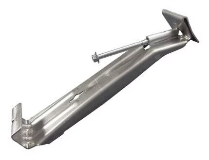 7-inch aluminum gutter hanger with screw and clip side view