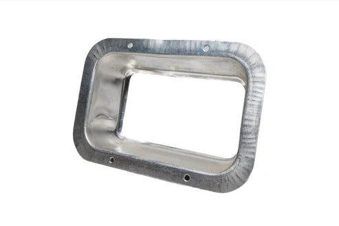 4” x 5” rectangular aluminum gutter outlet mounting flange for gutter installation
