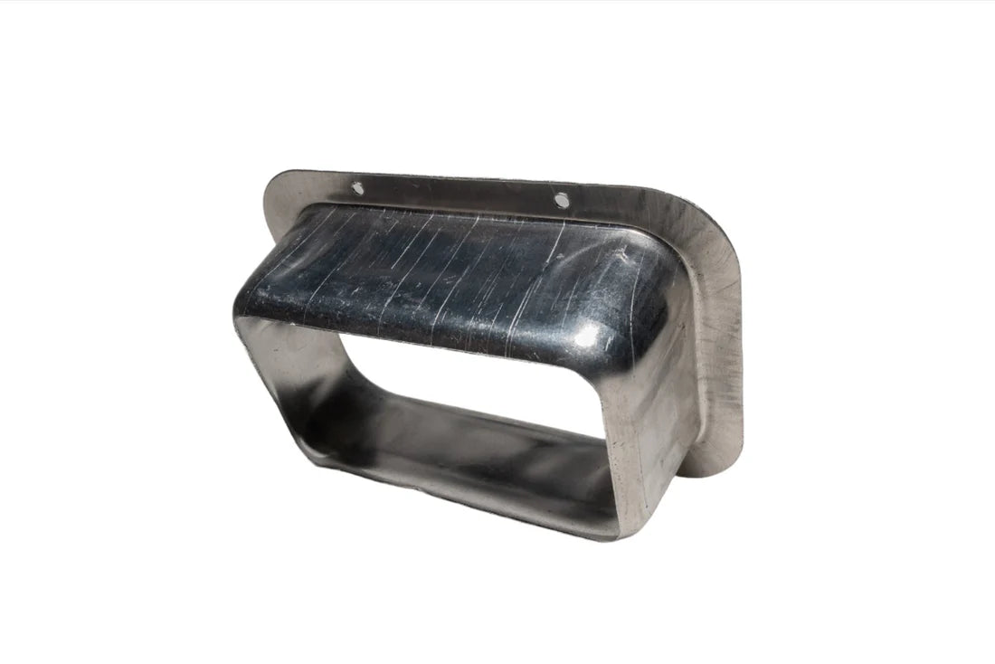 Rectangular aluminum gutter outlet 4” x 5” transition fitting for downspout connection