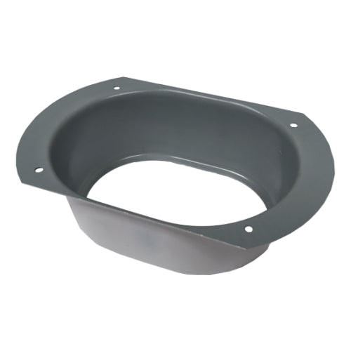 3" x 4" oval aluminum gutter drop outlet – dark finish for downspout connection